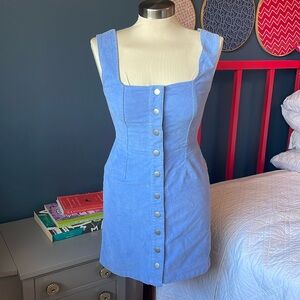 Urban Outfitters blue corduroy snap dress